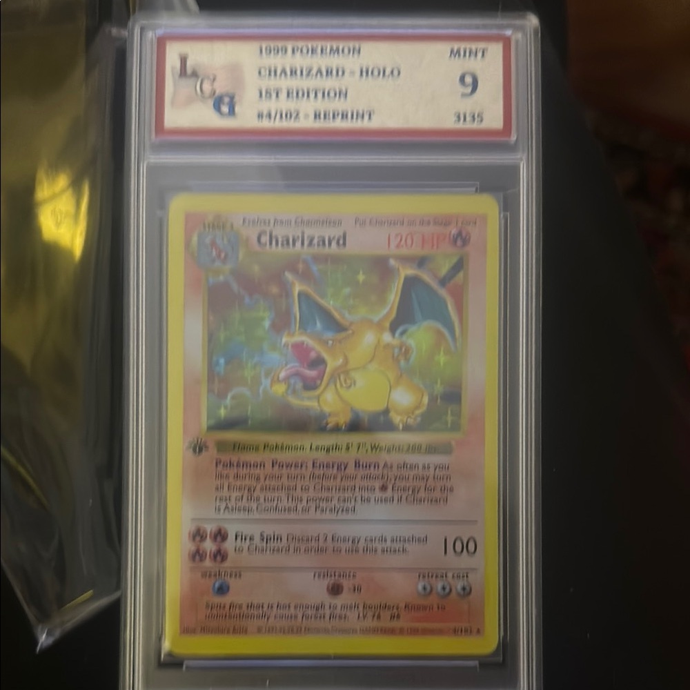 Pokemon Charizard Card - Yellow and Blue